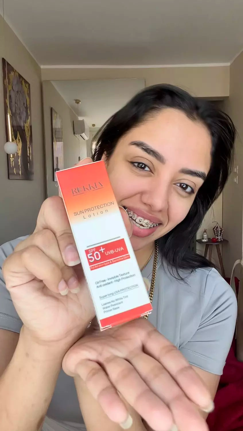 صن بروتيكشن لوشن صن سكرين طبي للحماية من اشعة الشمس SPF 50+ UVA / UVB بدون وايت كاست بدون ملمس دهني - مناسب كل انواع البشره حتي الدهنيه والحساسه