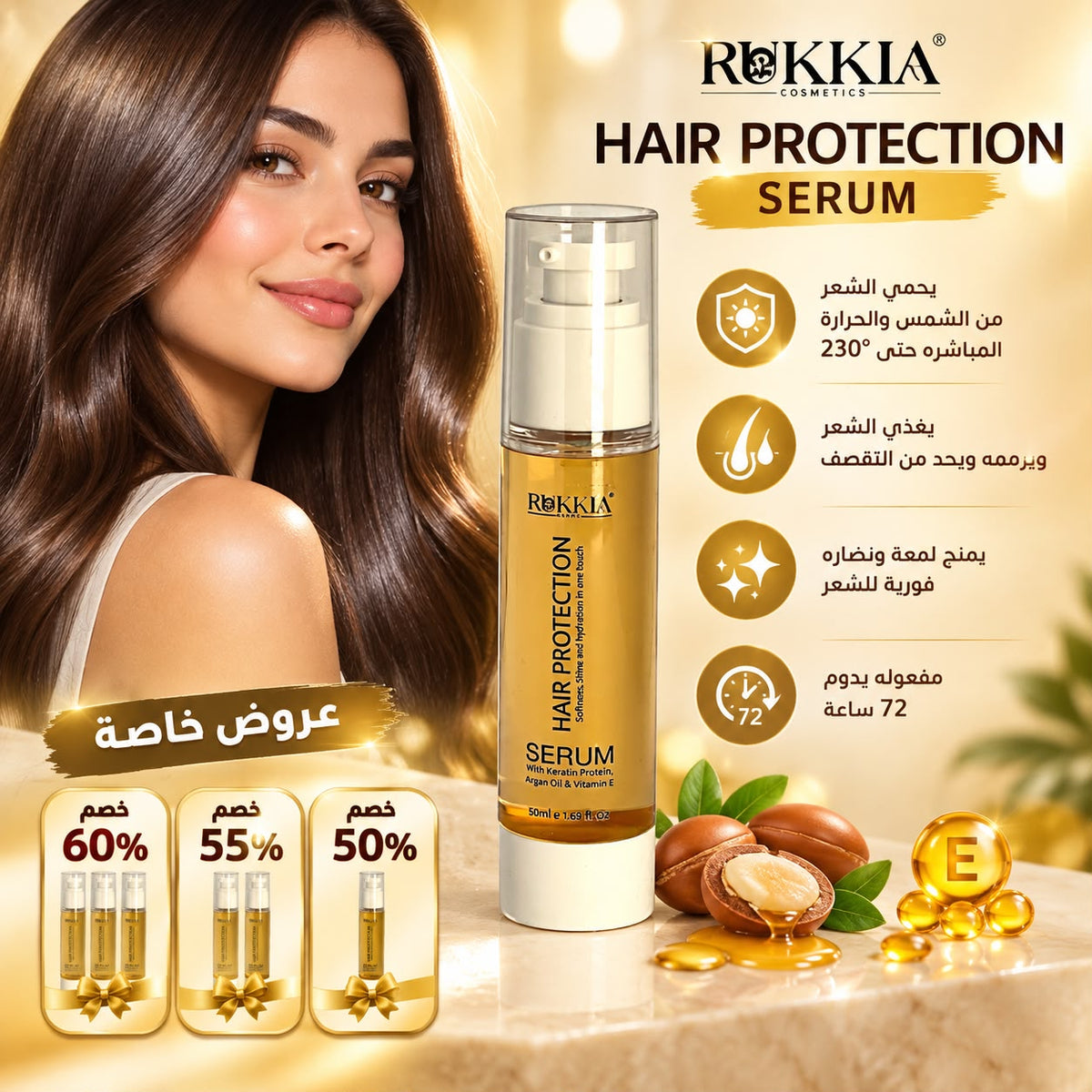 سيروم هير بروتيكشن بالكيراتين والبروتينات لحماية وتنعيم الشعر -50ml